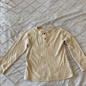 The Children's Place Cream Long Sleeve Henley Shirt